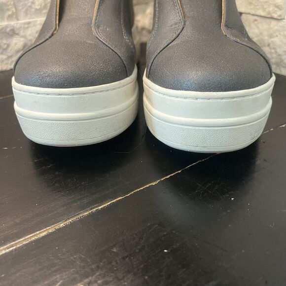 J/Slides NYC Women's Dark Grey Suede Noel Platform Sneaker Size 6 M Slip On - Picture 8 of 8